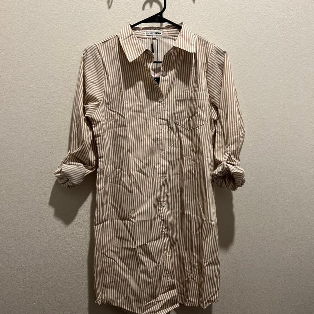 Fashion Nova Emilia Mini Shirt Dress Size S(Small)